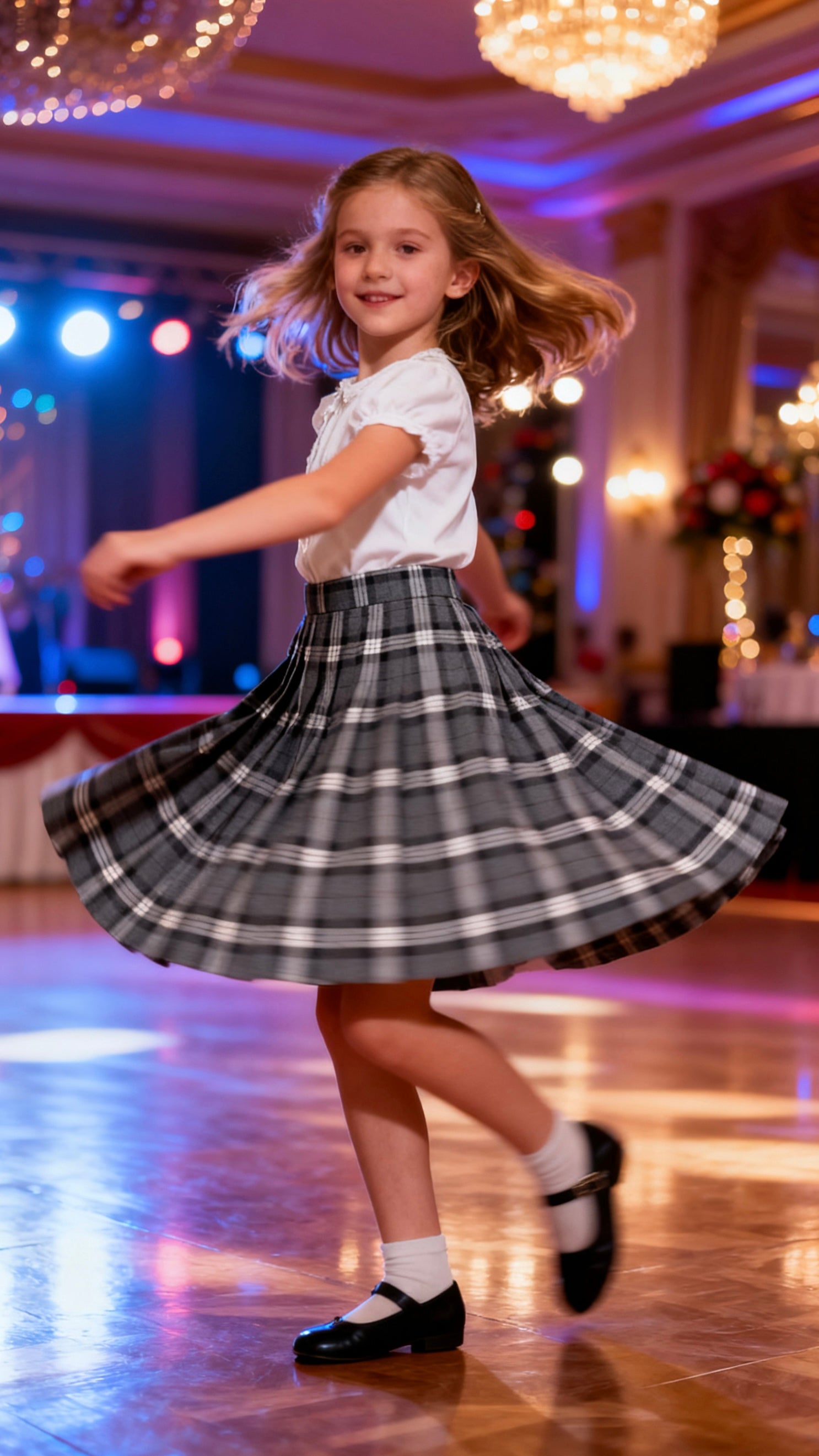 Girls’ plaid pleated skirt-1