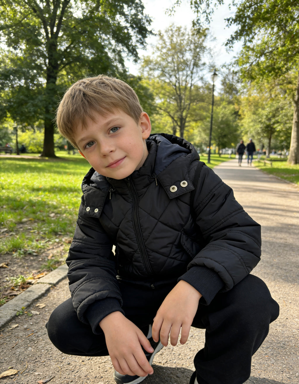 Boys' Hooded Diamond Quilted Convertible Padded Vest/Jacket