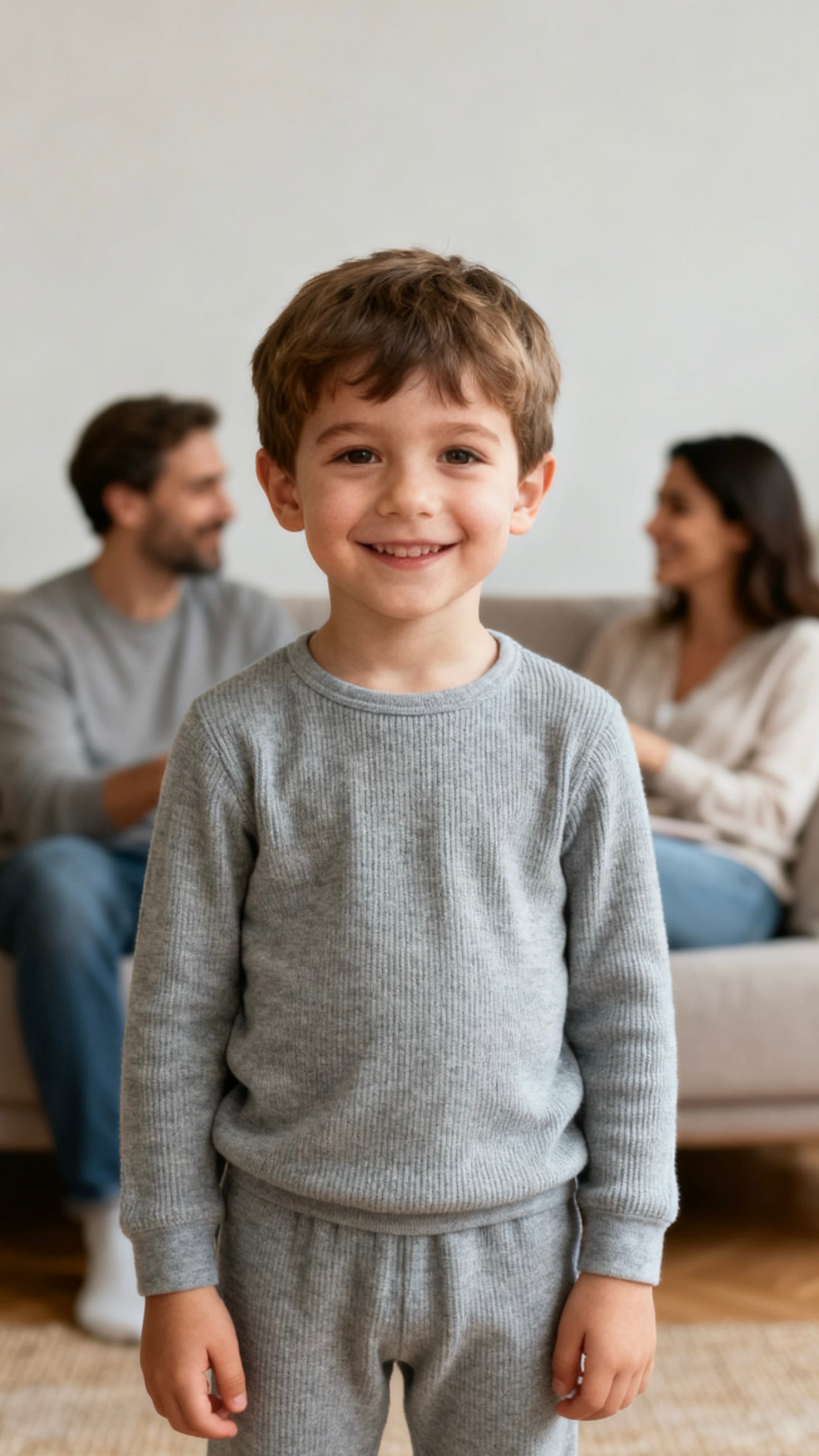 Toddler gray ribbed knit loungewear set-3