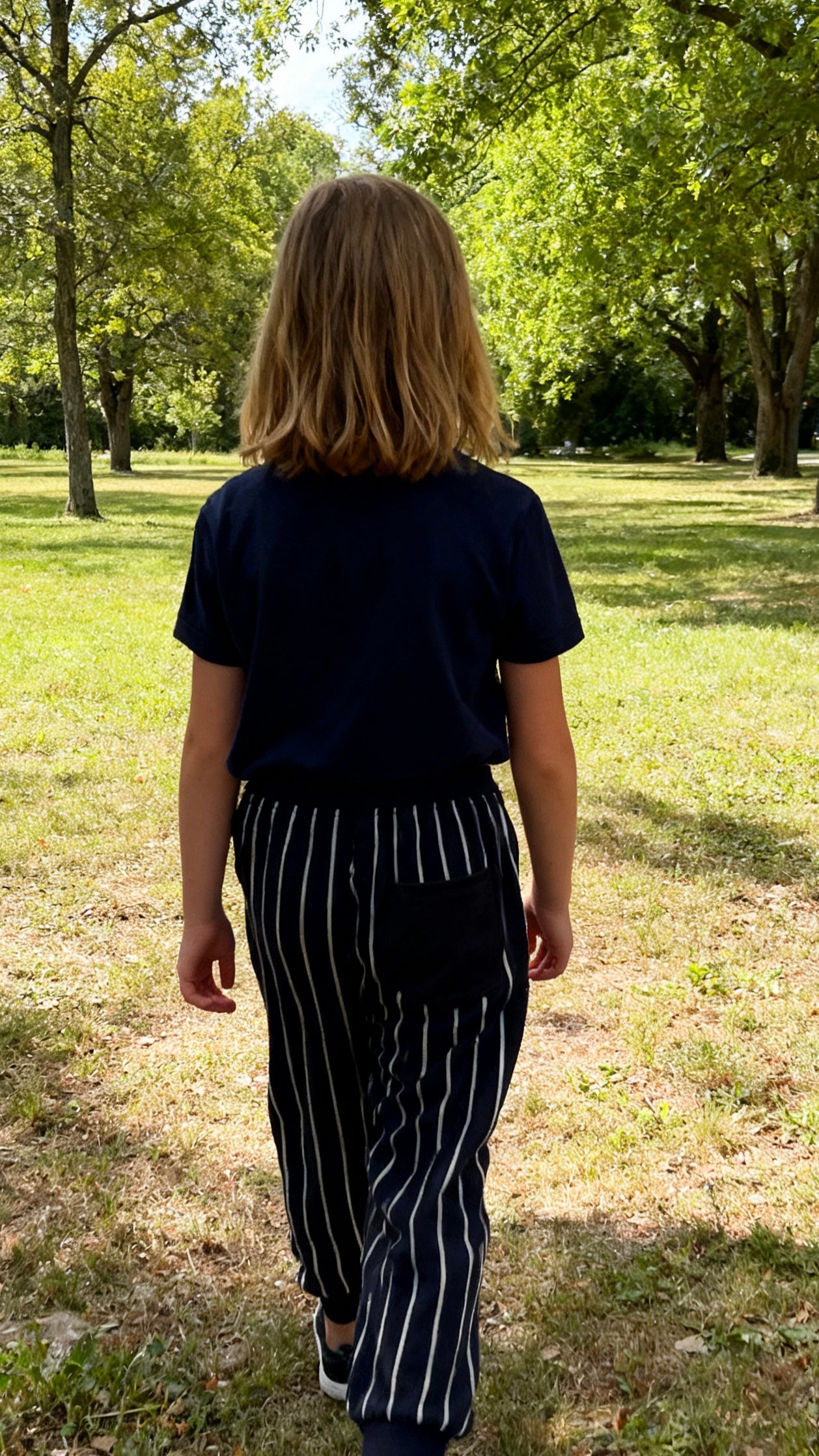 Girls' Striped Jogger Pants-1