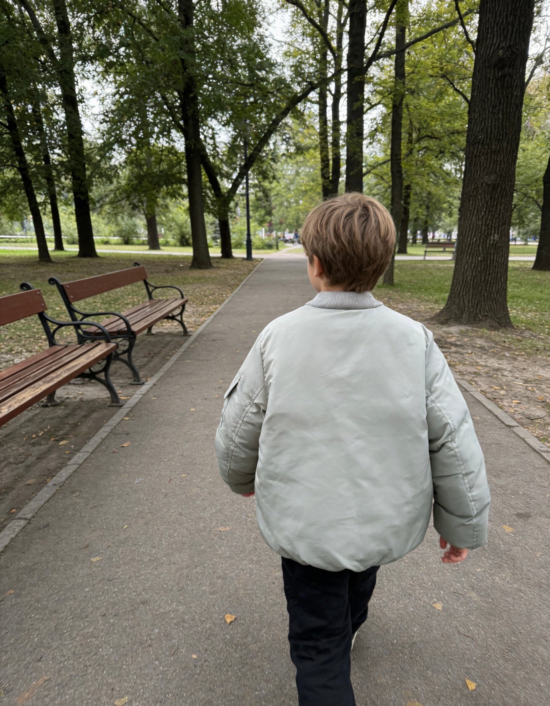 Boys' Utility Pocket Padded Bomber Jacket (Sage Green)