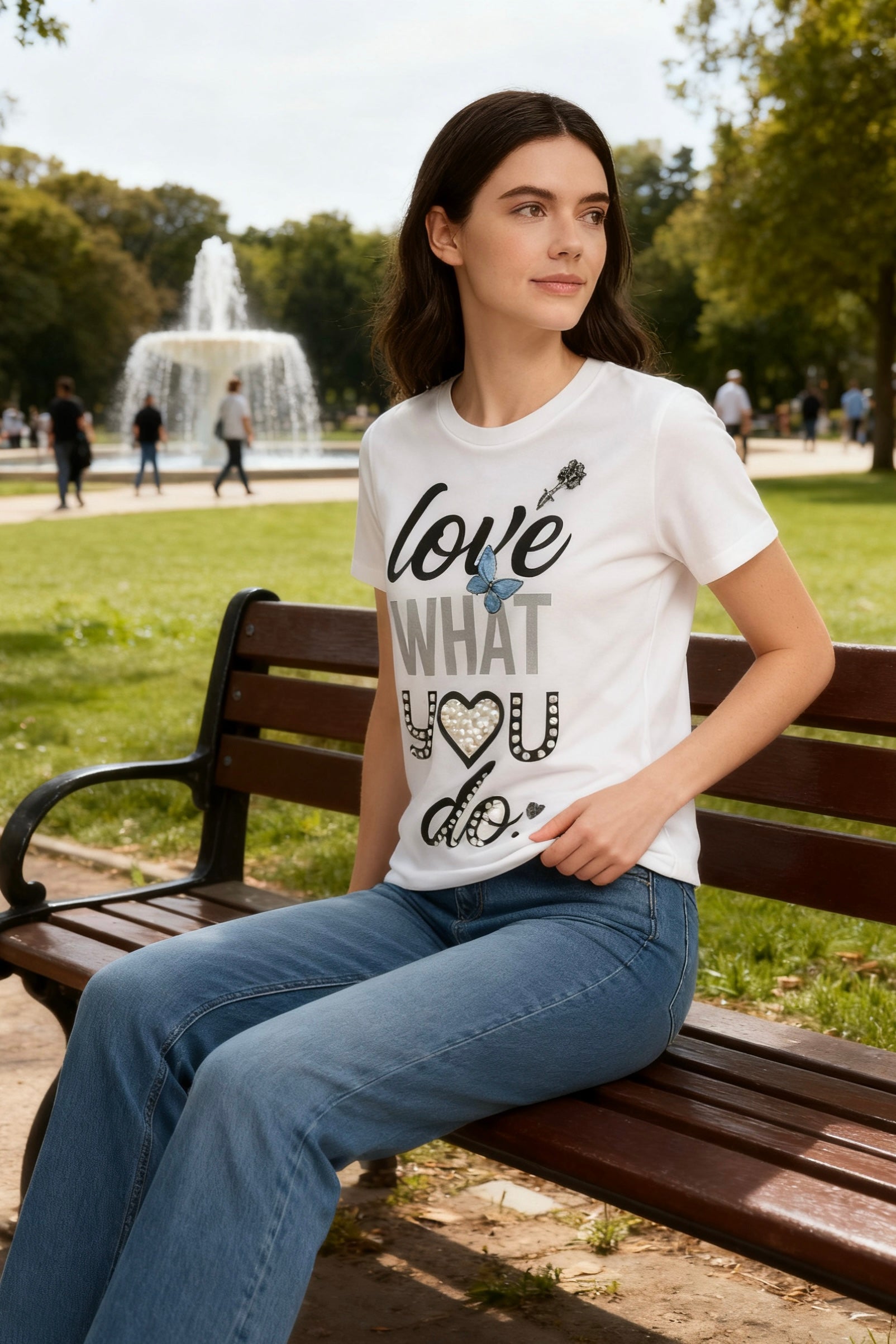 Love What You Do’ Graphic Crewneck Tee-4