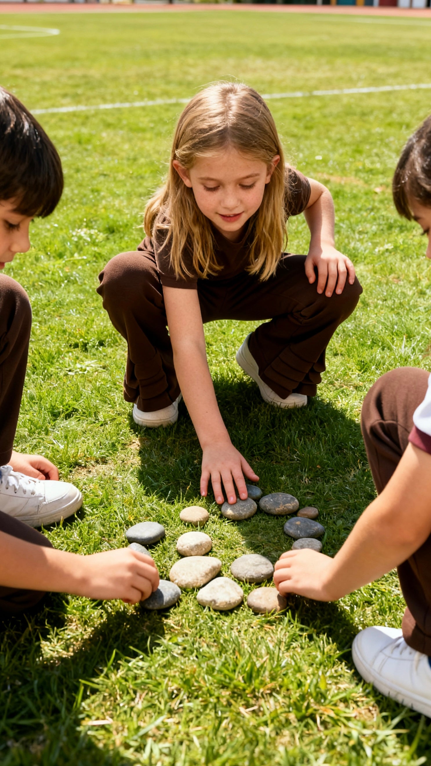 Girls' Brown Flared Pants with Heart Pockets-1