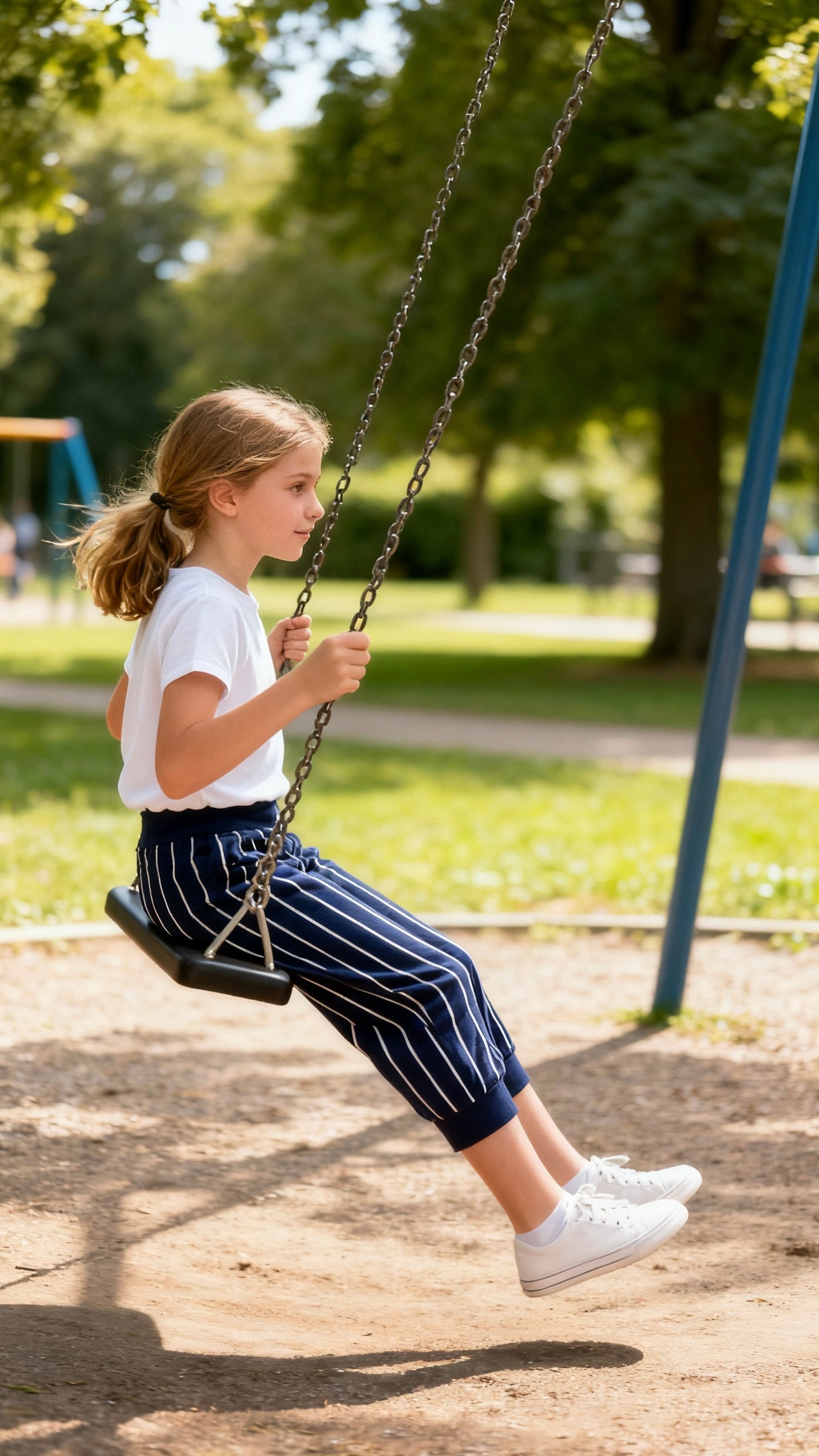 Girls' Striped Jogger Pants-1