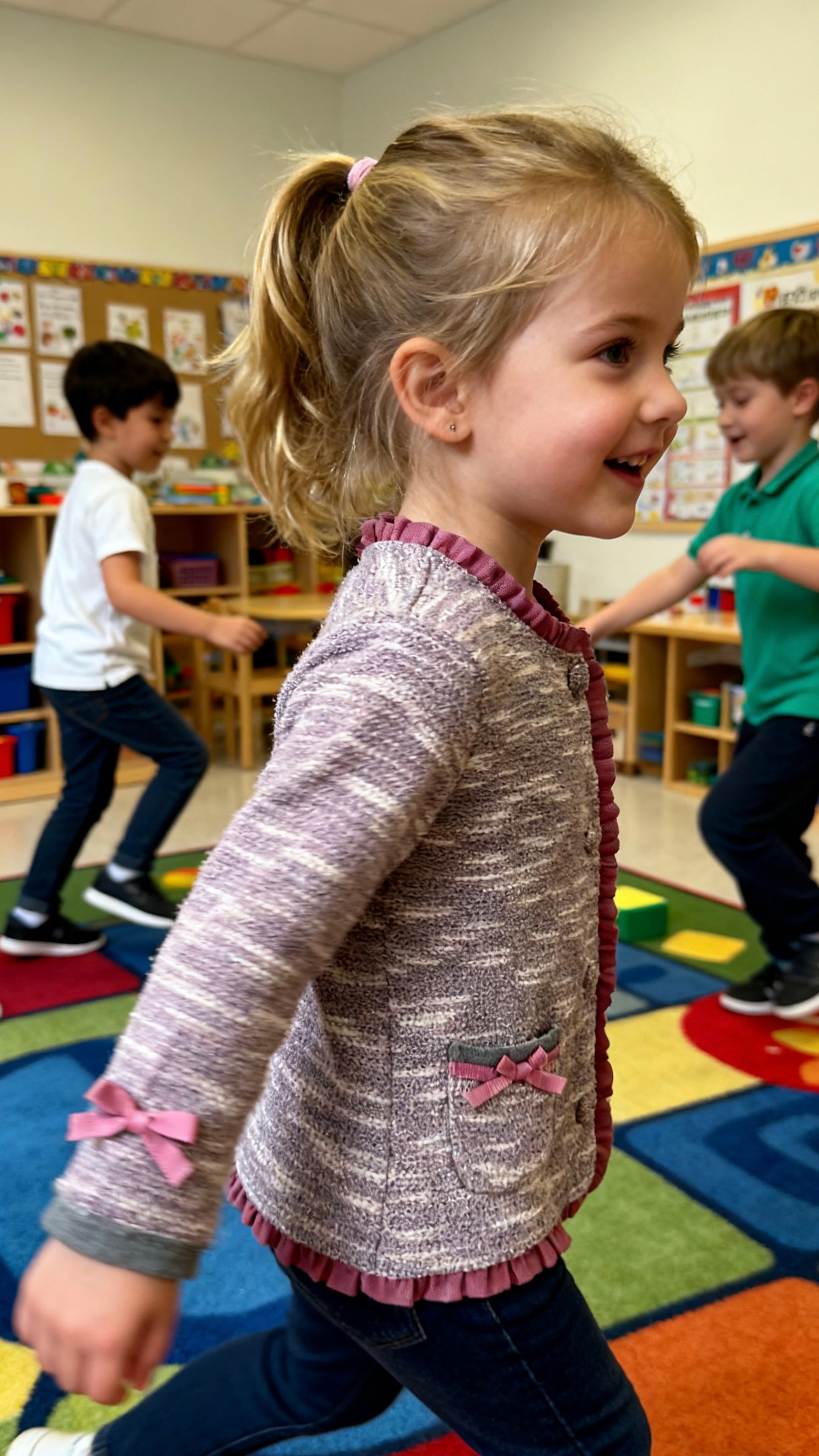 Girls' ruffled knit cardigan-1