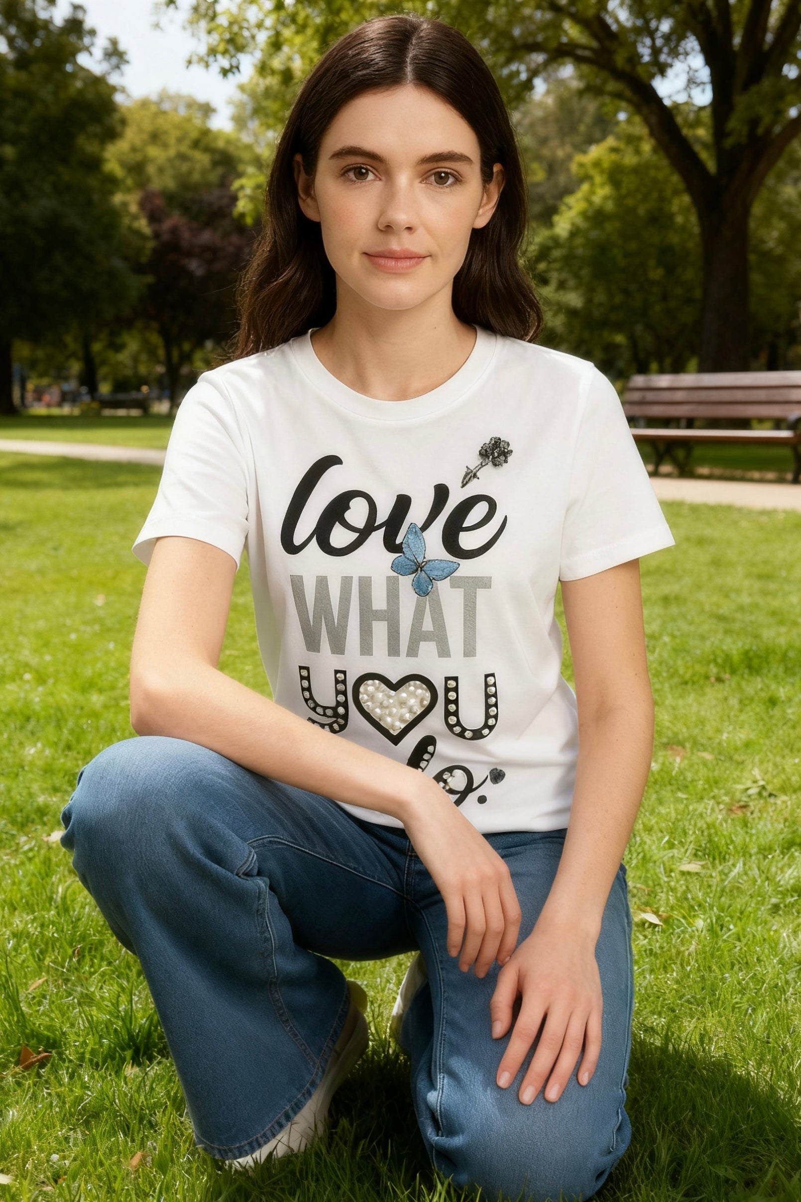 Love What You Do’ Graphic Crewneck Tee-4