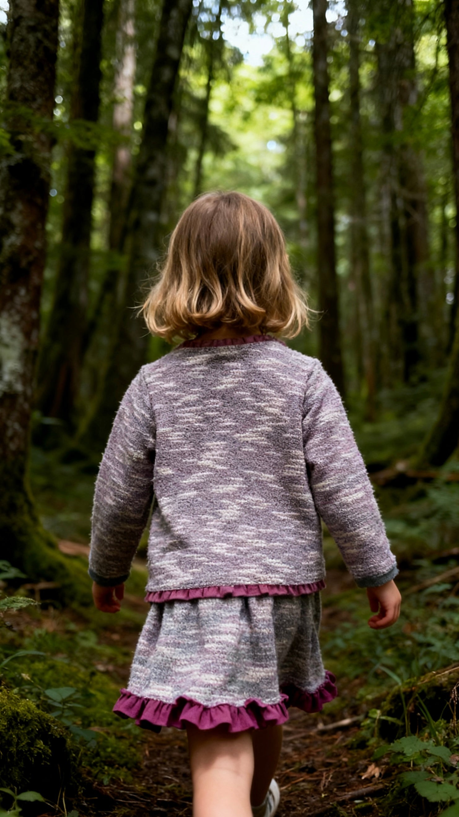 Girls' ruffled knit cardigan-1