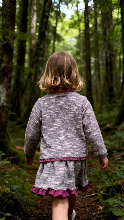 Girls' ruffled knit cardigan-1