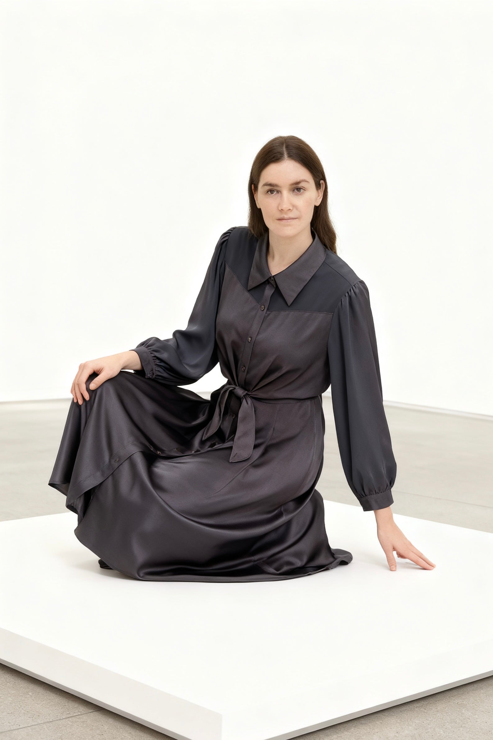 White Sleeveless Ruffled Tie-Neck Blouse-4