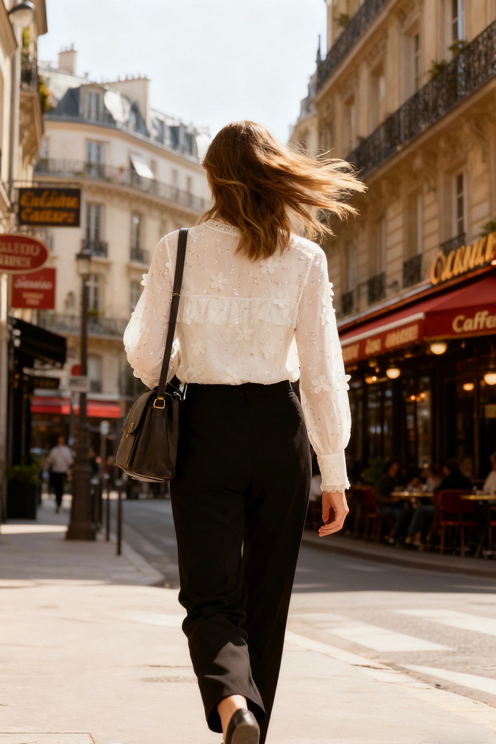 Ruffled Striped Mock Neck Blouse-4