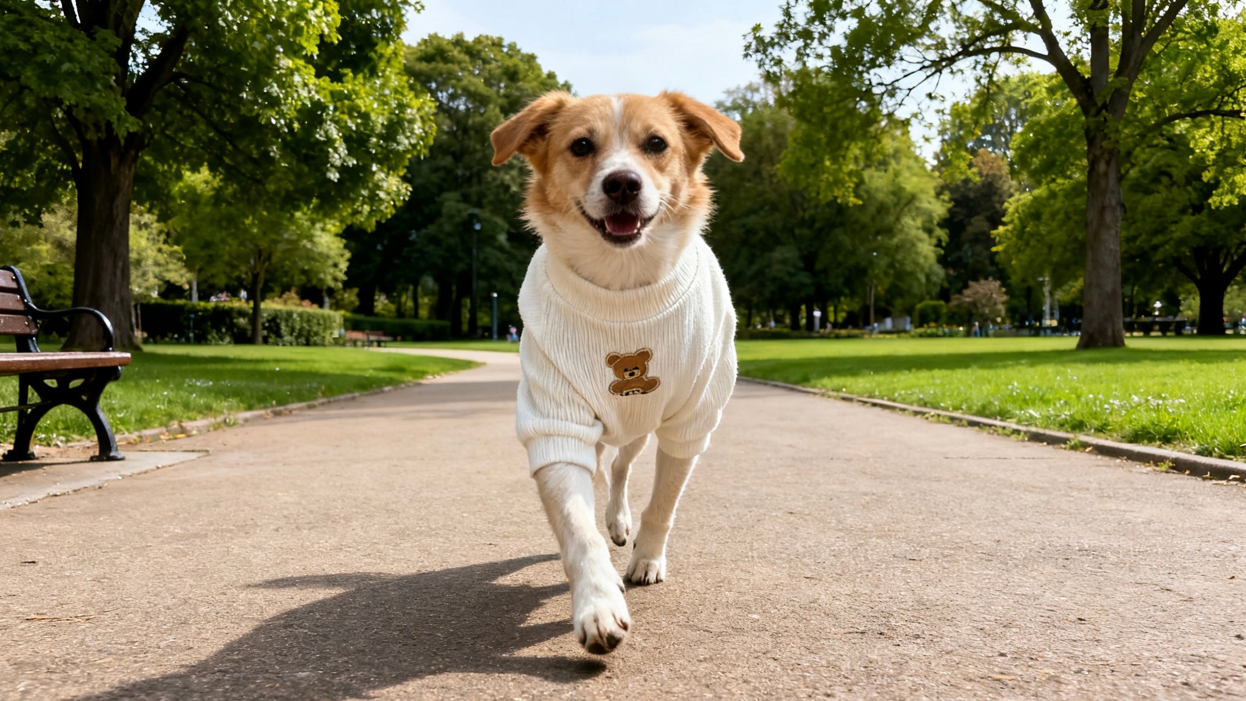 Dog ribbed sweater with patch