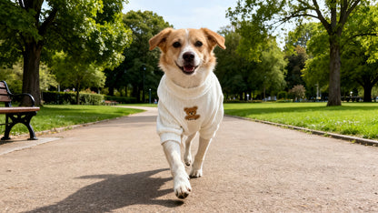 Dog ribbed sweater with patch