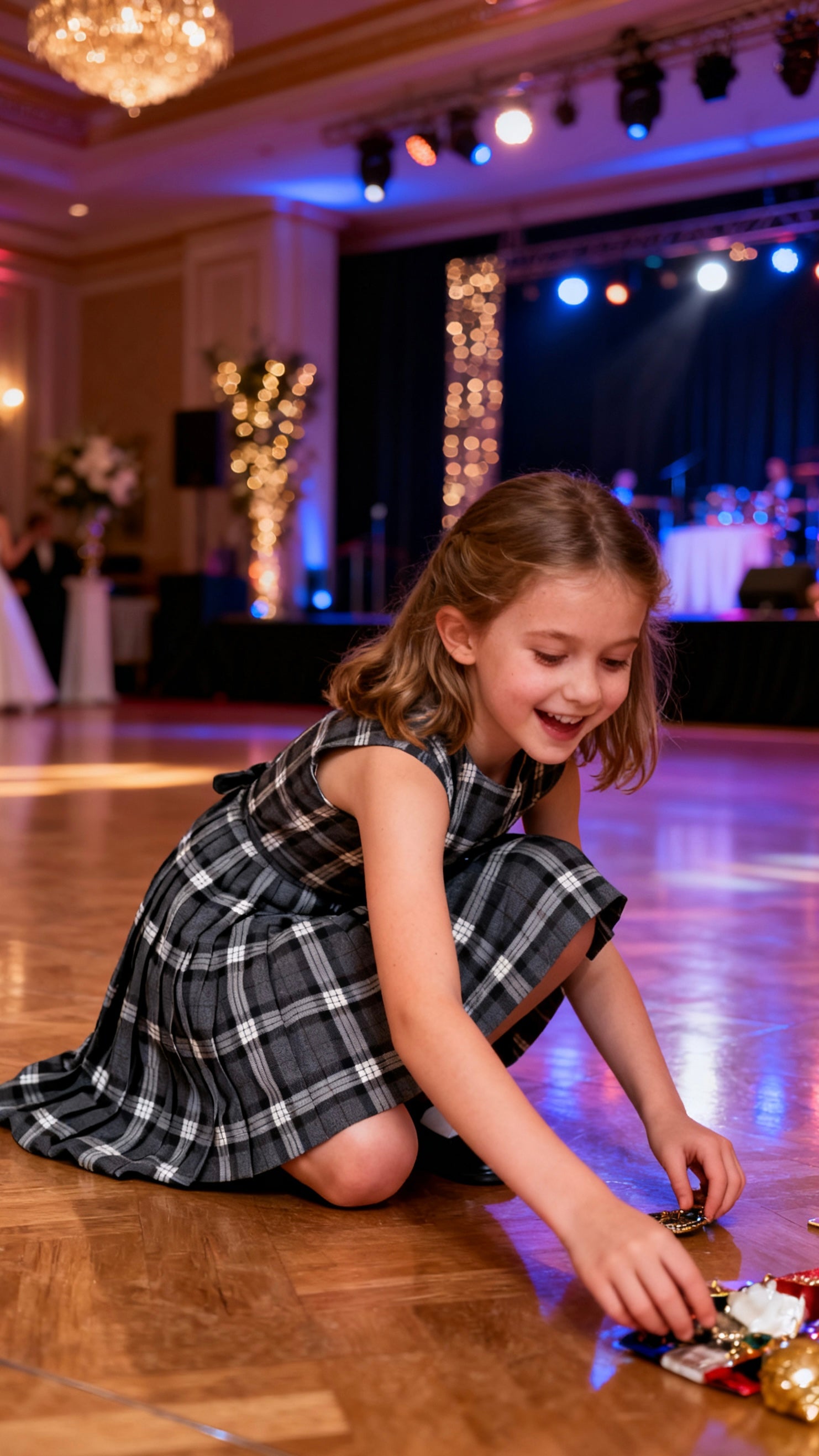 Girls’ plaid pleated skirt-1