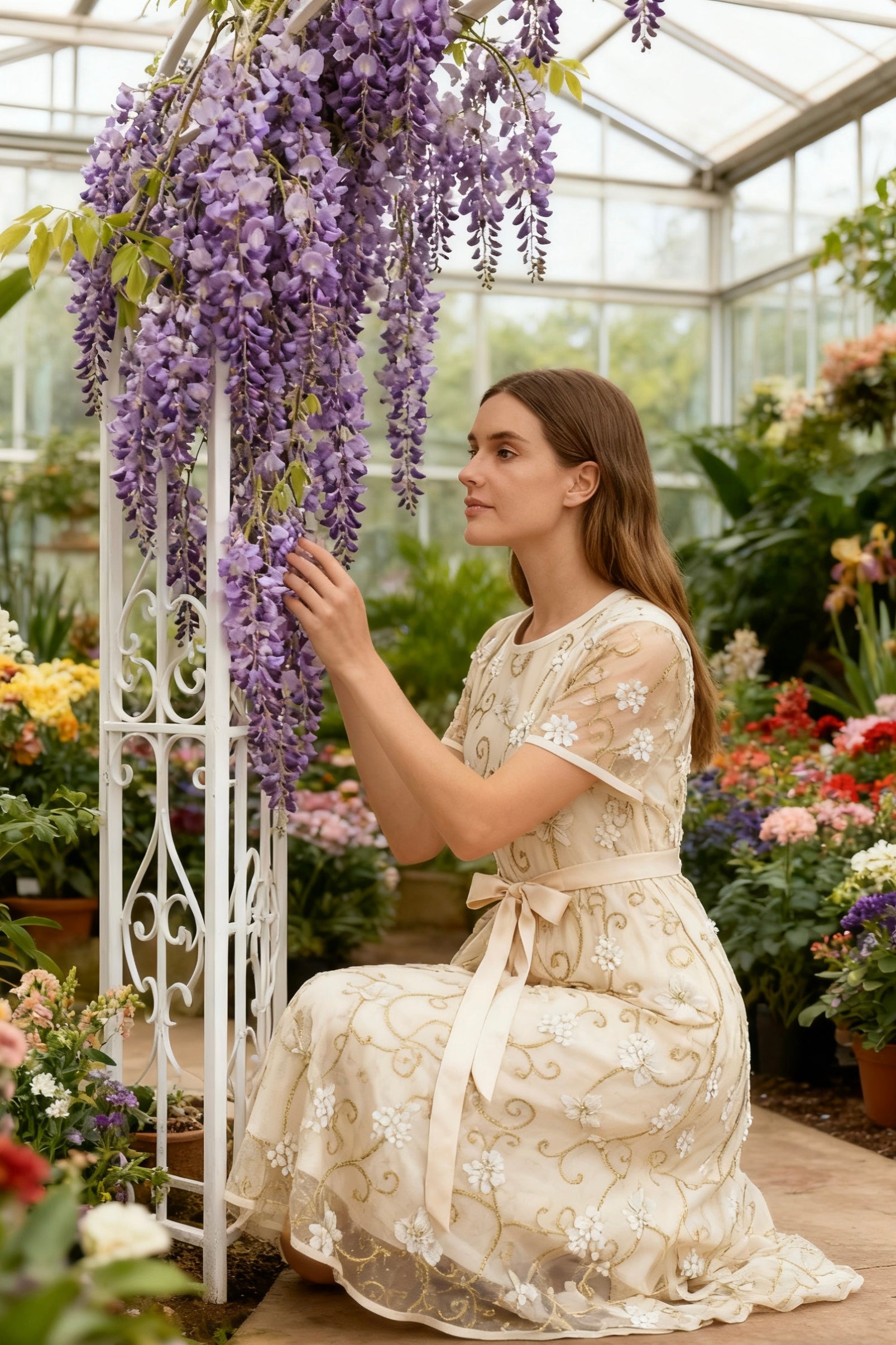 Embroidered Tulle Midi Dress-4