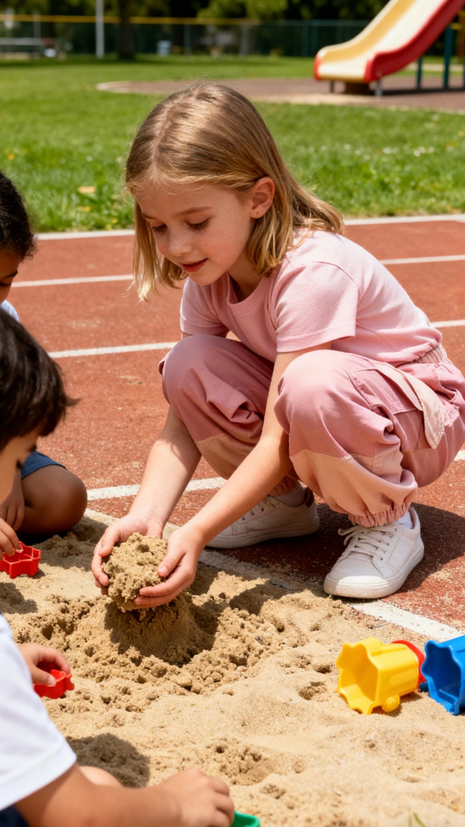 Girls’ Pastel Pink Cargo Pants-1