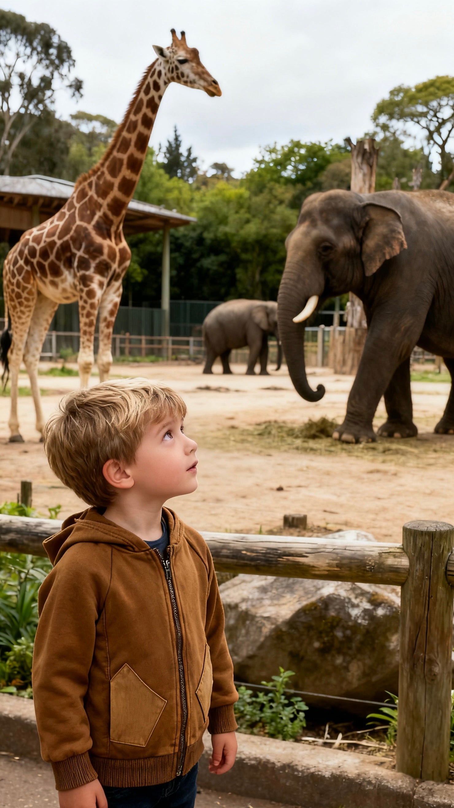 Boys' tan zip-up hoodie-2